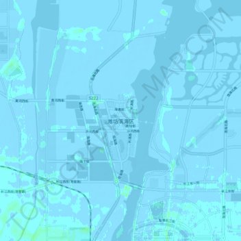 Topografische Karte 潍坊滨海区, Höhe, Relief