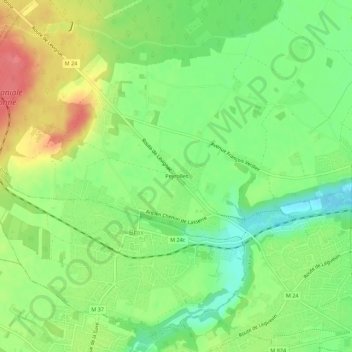 Topografische Karte Peyrolles, Höhe, Relief