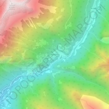 Topografische Karte Menzonio, Höhe, Relief