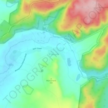 Topografische Karte Eldorado, Höhe, Relief