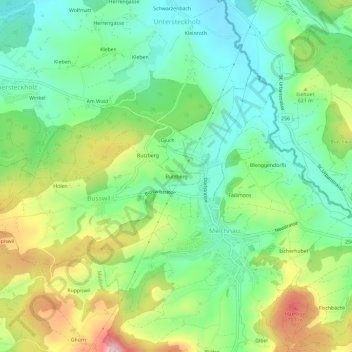 Topografische Karte Bützberg, Höhe, Relief