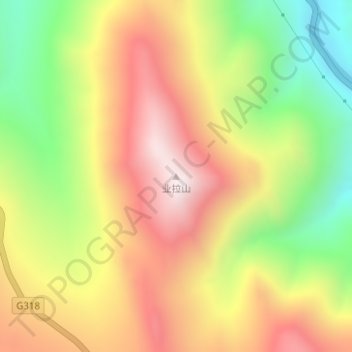 Topografische Karte 业拉山, Höhe, Relief