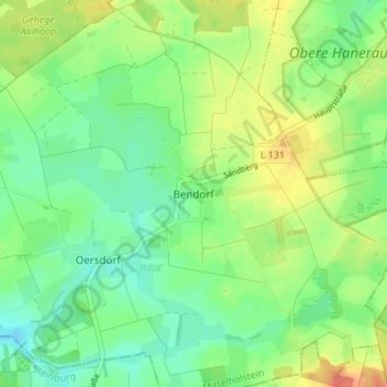 Topografische Karte Bendorf, Höhe, Relief