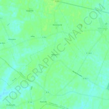 Topografische Karte Morgues, Höhe, Relief