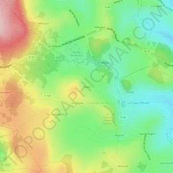 Topografische Karte Fayon, Höhe, Relief
