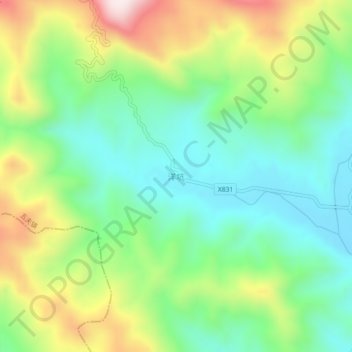 Topografische Karte 洋坑, Höhe, Relief