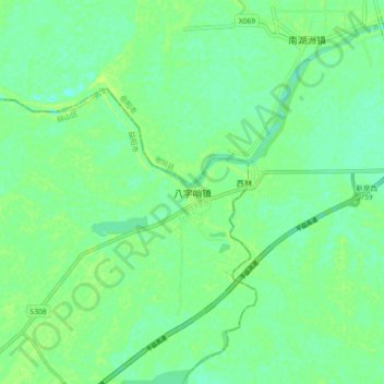 Topografische Karte 八字哨, Höhe, Relief