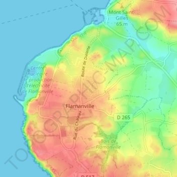 Topografische Karte Cités du Valtac, Höhe, Relief