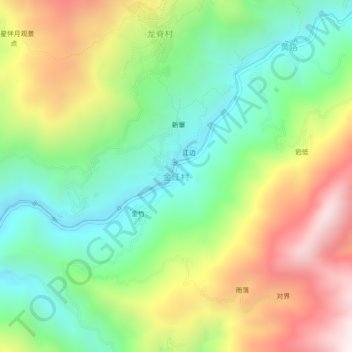 Topografische Karte 金江村, Höhe, Relief