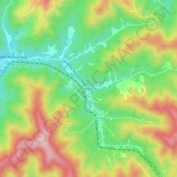 Topografische Karte Wriston, Höhe, Relief