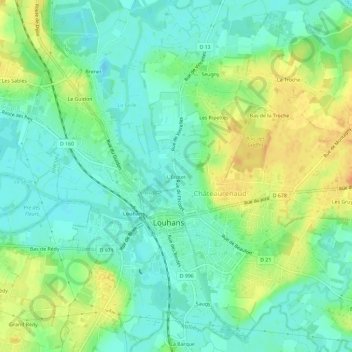 Topografische Karte L'Écotet, Höhe, Relief