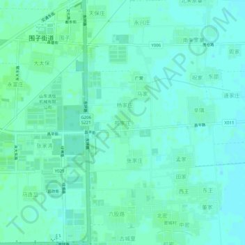 Topografische Karte 苑家庄, Höhe, Relief