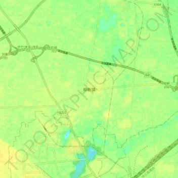 Topografische Karte 柳新镇, Höhe, Relief