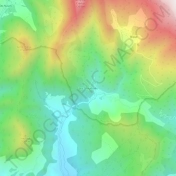 Topografische Karte Les Chaudrons, Höhe, Relief