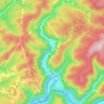 Topografische Karte Carswell, Höhe, Relief