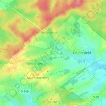 Topografische Karte Calembourg, Höhe, Relief