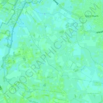 Topografische Karte Hallerhoek, Höhe, Relief