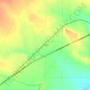 Topografische Karte Harriet, Höhe, Relief
