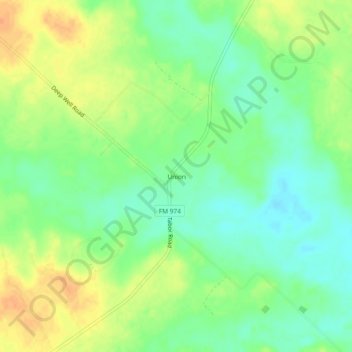 Topografische Karte Union, Höhe, Relief