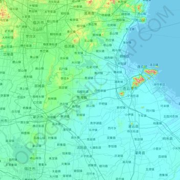 Topografische Karte 东海县, Höhe, Relief