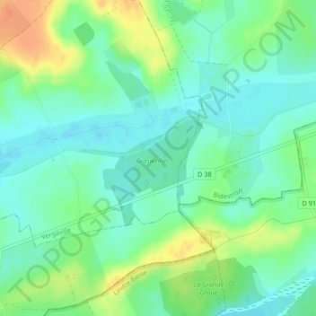 Topografische Karte Bois des Dames, Höhe, Relief