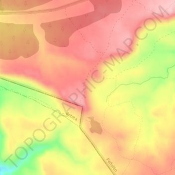 Topografische Karte Mojón de Moros, Höhe, Relief