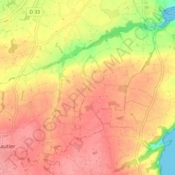 Topografische Karte Saint-Adrien, Höhe, Relief