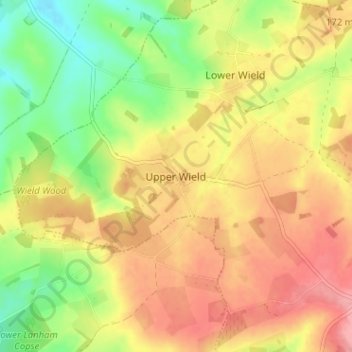 Topografische Karte Upper Wield, Höhe, Relief