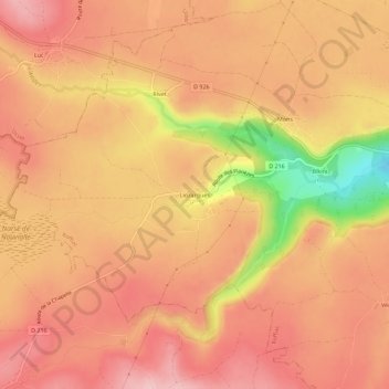 Topografische Karte Liozargues, Höhe, Relief