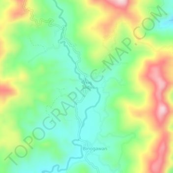 Topografische Karte Tadji, Höhe, Relief