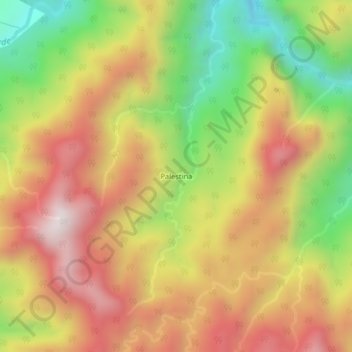 Topografische Karte Palestina, Höhe, Relief