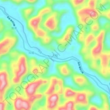 Topografische Karte 九如, Höhe, Relief