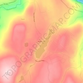 Topografische Karte Walker Lake, Höhe, Relief