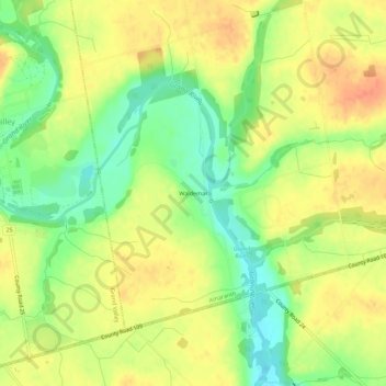 Topografische Karte Waldemar, Höhe, Relief