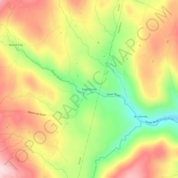 Topografische Karte East Dover, Höhe, Relief
