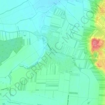 Topografische Karte St. Margarethen, Höhe, Relief