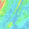 Topografische Karte Jersey City, Höhe, Relief
