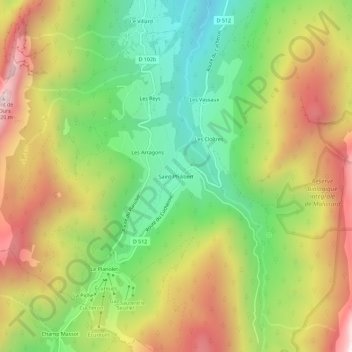 Topografische Karte Saint-Philibert, Höhe, Relief