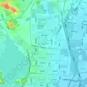Topografische Karte 富乐北里社区, Höhe, Relief