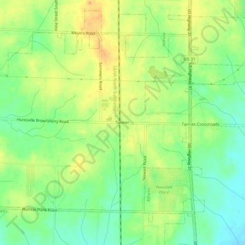Topografische Karte Tanner, Höhe, Relief