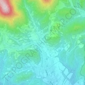 Topografische Karte Étueffont, Höhe, Relief