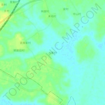 Topografische Karte 大茅村, Höhe, Relief