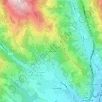 Topografische Karte Unterleidenberg, Höhe, Relief