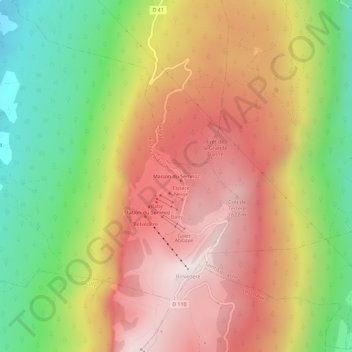 Topografische Karte Maison du Semnoz, Höhe, Relief