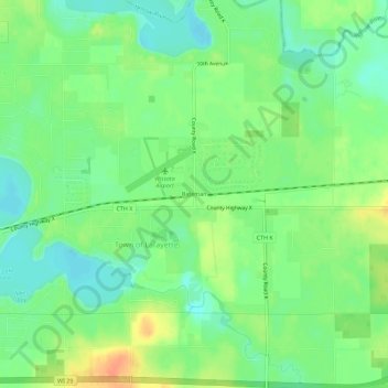 Topografische Karte Bateman, Höhe, Relief
