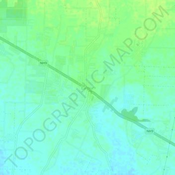 Topografische Karte Lalpur, Höhe, Relief