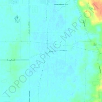 Topografische Karte Snow, Höhe, Relief