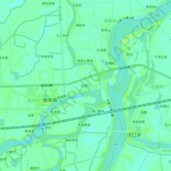 Topografische Karte 东港口, Höhe, Relief