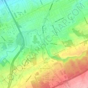 Topografische Karte Kearsarge, Höhe, Relief