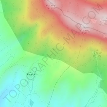 Topografische Karte Pasos Malos, Höhe, Relief